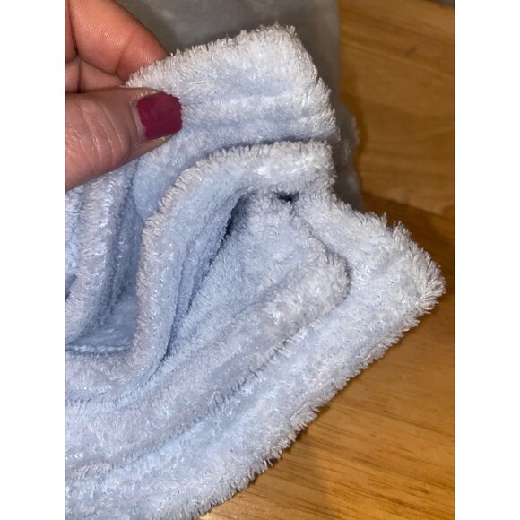 Baby Starters Blue Bless Our Baby Blanket Nursery Swaddle 29” X 26” Angel Bear - Picture 3 of 8